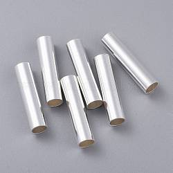 Perles de tube en 304 acier inoxydable, couleur d'argent, 30x7mm, Trou: 5.5mm
