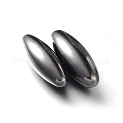Magnétiques perles ovales d'hématite synthétique, sans trou, 35.5~37x12.5~13.5mm