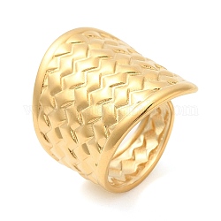 304 anillo abierto ondulado de acero inoxidable para mujer., real 18k chapado en oro, nosotros tamaño 7 1/2 (17.7 mm)