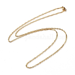 304 de acero inoxidable singapur collares de cadena, collares de cadena de ondas de agua, con cierre de langosta, dorado, 23.03 pulgada (58.5 cm)