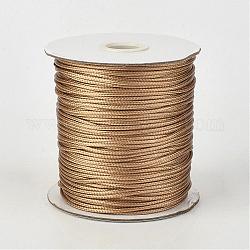 Eco-Friendly Korean Waxed Polyester Cord, BurlyWood, 2mm, about 90yards/roll(80m/roll)