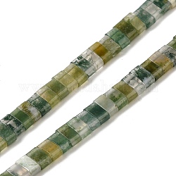 Природные моховой агат бисер нитей, 2-луночное, прямоугольные, 2.5~3x5x2.5 мм, отверстие : 0.8 мм, около 138~140 шт / нитка, 15.28''~15.31'' (38.8~38.9 см)