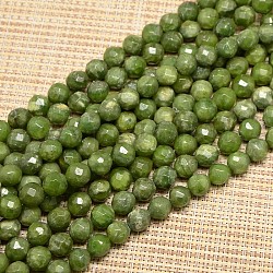 Pietra preziosa naturale quarzo verde fili di perline rotondo, sfaccettato, 10mm, Foro: 1.2 mm, circa 40pcs/filo, 15.74 pollice