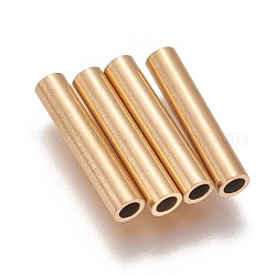 Ion Plating(IP) 304 Stainless Steel Tube Beads, Golden, 15x3mm, Hole: 2mm