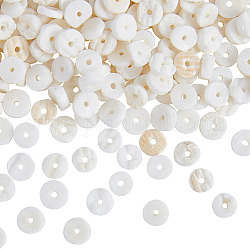 Bricolage fabrication de bracelets, avec des brins de perles de coquille blanches non teintes et un fil de cristal élastique, burlywood, 6~6.5x2~4mm, Trou: 1mm