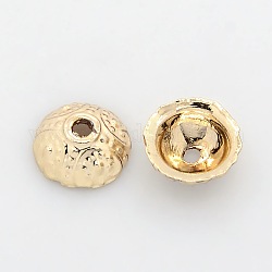 Колпачки бусин из сплава светлого золота, не содержащие никеля и свинца, долговечный, безлепестковый, 10x4 мм, отверстие : 2 мм, внутренний диаметр: 8 мм