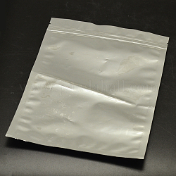 Sacchetti con chiusura a zip in pvc di alluminio, sacchetti per imballaggio risigillabili, guarnizione superiore, sacchetto autosigillante, rettangolo, argento, 20x14cm
