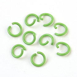 Anillos de salto de hierro, anillos del salto abiertos, verde césped, 17 calibre, 8~8.5x1.2mm, diámetro interior: 5~6 mm