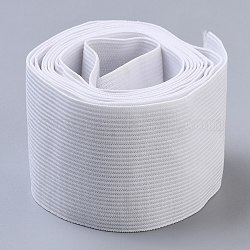 (vente de clôture défectueuse), bande de caoutchouc élastique plate, pour les accessoires de couture de vêtements en sangle, blanc, 50mm, environ 5.46 yards (5m)/paquet