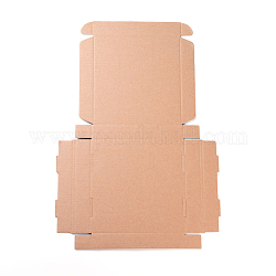 Крафт-бумага складной коробки, квадратный, картонная коробка, почтовые ящики, деревесиные, 45x31x0.2 см, готовый продукт: 18x18x3 см