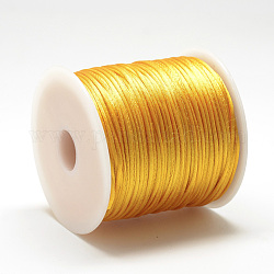 Fil de nylon, corde de satin de rattail, orange, environ 1 mm, environ 76.55 yards (70 m)/rouleau