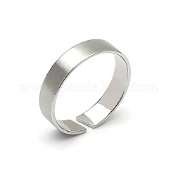 Открытое кольцо-манжета из нержавеющей стали, простое кольцо, серебряные, размер США 10 (19.8 мм)