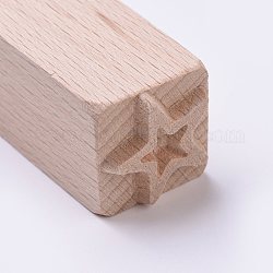 Scrapbook bricolage, timbres en bois, carré avec motif étoile, burlywood, 49.5~50.5x19.5~20.5x19.5~20.5mm