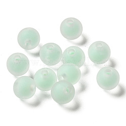Perles en acrylique transparente, mat, Perle en bourrelet, ronde, vert printemps moyen, 8x7mm, Trou: 2mm, environ: 1724 pcs / 500 g