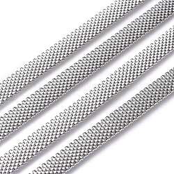 304 Stainless Steel Mesh Chains/Network Chains, UnweldedMaking, Stainless Steel Color, 10x2mm