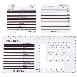 BENECREAT 3Pcs 3 Styles Acrylic Yarn Wrap Per Inch Guide Board, Knitting Needle & Crochet Hook Gauge, Measuring Tool, White, 63~77x63~155x3.5mm, 1pc/style