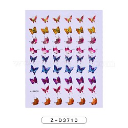 Pegatinas de uñas, autoadhesivo, para decoraciones con puntas de uñas, patrón de mariposa, color mezclado, 10x8 cm