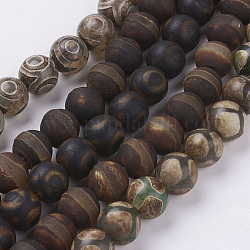 Natural Agate Beads Strands, Dyed,  Round, Mixed Color, 10mm in diameter, Hole: 1mm