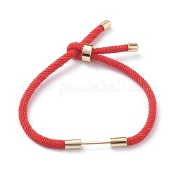 Fabricación de pulseras de cordón de nailon trenzado, con fornituras de latón, rojo, 9-1/2 pulgada (24 cm), link: 30x4 mm