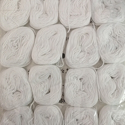 綿製本糸  編み糸  かぎ針編みの糸  ホワイトスモーク  1.2mm  16巻/袋