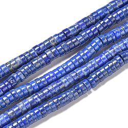 Abalorios de lapislázuli naturales hebras, Disco redondo plano, 4x1.5~2mm, agujero: 0.6 mm, aproximamente 205 pcs / cadena, 15.75 pulgada (40 cm)
