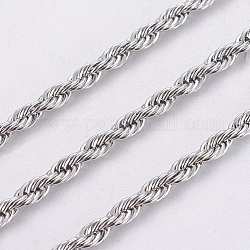 304 catene di corda in acciaio inox, con la bobina, senza saldatura, colore acciaio inossidabile, 3mm, circa 32.8 piedi (10 m)/rotolo