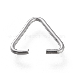 304 anelli triangolari in acciaio inossidabile, fermagli fibbia, adatto per perle forate, tessitura, borse a tracolla, colore acciaio inossidabile, 10~11x12~13x1mm