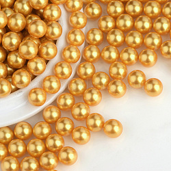 Perline acrilico perla imitato, Senza Buco, tondo, goldenrod, 7mm, circa 2000pcs/scatola