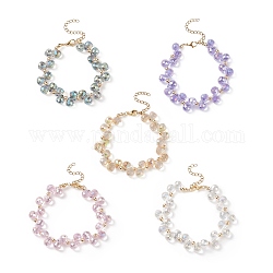 Bracelet perlé en forme de larme de verre bling pour femme, couleur mixte, 7-1/2 pouce (19 cm)