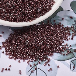 MIYUKI Delica Beads, Cylinder, Japanese Seed Beads, 11/0, (DB1705) Copper Pearl Lined Transparent Dark Cranberry, 1.3x1.6mm, Hole: 0.8mm, about 10000pcs/bag, 50g/bag