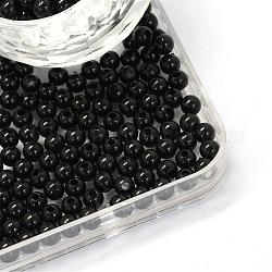 Perles acryliques opaques, ronde, noir, 6x5.5mm, Trou: 2mm, environ 5100 pcs/500 g