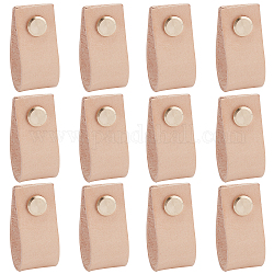 Manijas rectangulares de cuero para cajones, con tornillo de hierro, crema, 20x100x2mm