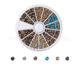Classificare un cristallo di rocca, punta indietro e posteriore placcato, diamante, colore misto, 1.9~2mm, su 370pcs / vano, 4440pcs/scatola