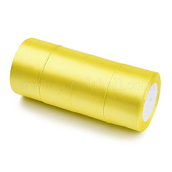 Односторонняя атласная лента, Полиэфирная лента, желтые, 2 дюйм (50 мм), о 25yards / рулон (22.86 м / рулон), 100yards / группа (91.44 м / группа), 4 рулоны / группа
