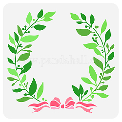 FINGERINSPIRE Laurel Wreath Stencil 11.8x11.8inch Reusable Flower Wreath Drawing Stencil DIY Craft Garlands Painting Template Plants Stencil for Wood Wall Furniture Fabric Painting