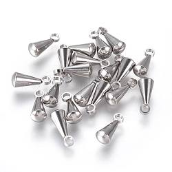 304 charms in acciaio inox, drop extender catena, lacrima, colore acciaio inossidabile, 9.8x4mm, Foro: 1.6 mm