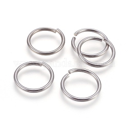 304 Edelstahl offenen Ringe springen, Edelstahl Farbe, 12 Gauge, 20x2 mm, Innendurchmesser: 16 mm, 150 Stück / Beutel