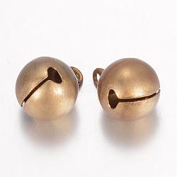 Pendente a campana in ottone, bronzo antico, 15.5x11.5x11.5mm, Foro: 2 mm