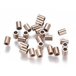 Placage ionique (ip) 304 perles de tube en acier inoxydable, or rose, 4x3mm, Trou: 2mm