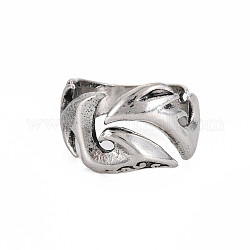Anillo de puño abierto de aleación, anillo ancho grueso para mujer, sin plomo y cadmio, plata antigua, nosotros tamaño 7 1/4 (17.5 mm)
