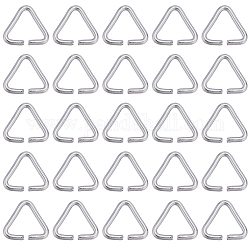 SUNNYCLUE 201 Stainless Steel Triangle Linking Ring, Buckle Clasps, Quick Link Connector, Fit for Top Drilled Beads, Webbing, Strapping Bags, Stainless Steel Color, 8x8x1mm, Inner Diameter: 5.5x5.5mm, 500pcs/box