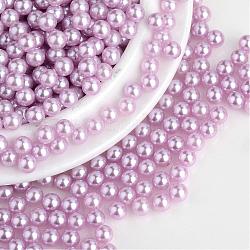 Imitation Pearl Acrylic Beads, No Hole, Round, Plum, 4mm, about 10000pcs/bag