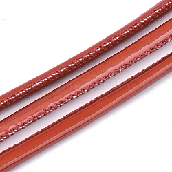 ПУ кожаные шнуры, красные, 5.5~6 мм, около 10.93 ярда (10 м) / рулон