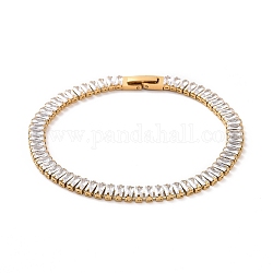 Bracelet de tennis en zircone cubique transparente, 304 bracelet chaîne en acier inoxydable pour femme, or, 8-5/8 pouce (22 cm)