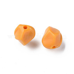 Perline acrilico opaco, pepite, arancione, 16.5x15x13.5mm, Foro: 2.5 mm, circa 340pcs/500g