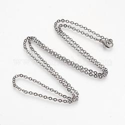 Messing Kabel Ketten Halsketten, Metallgrau, 23.6 Zoll (60 cm)