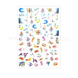 Nail Art Stickers Decals, Self-Adhesive, for Nail Tips Decorations, Animal Pattern, Packaging: 152x91x0.5mm