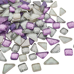 Superfindings 154 Stück gemischte Formen Glitzer Glasmosaikfliesen Cabochons glänzen Kristallmosaik Glasstücke Bulk sortiert für Heimdekoration oder DIY Handwerk, Mischfarbe