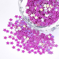 Glänzender Nagelkunst-Glitter, Maniküre Pailletten, diy sparkly paillette Tipps Nagel, Stern, Magenta, 2.5x2.5x0.3 mm