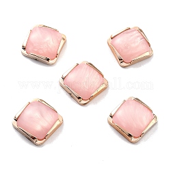 Kunststoff Cabochons, Viereck, rosa, 19.5~20x19.5~20x6 mm